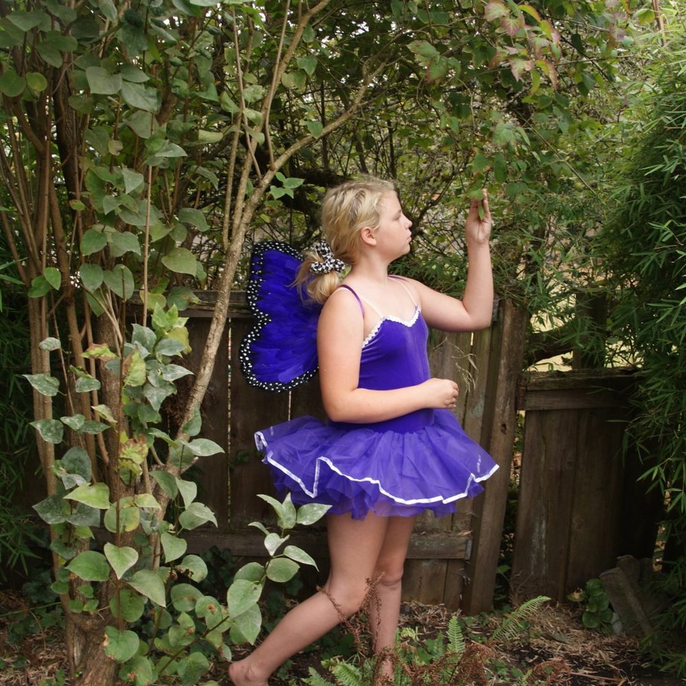 New FAIRY COSTUME Purple Leotard w/Tutu & Wings XL - Picture 6 of 9